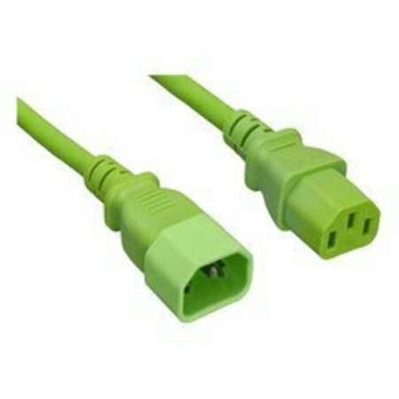 SWE-TECH 3C Computer / Monitor Power Extension Cord, Green, C13 to C14, 10 Amp, 8 foot FWT10W1-02208GN